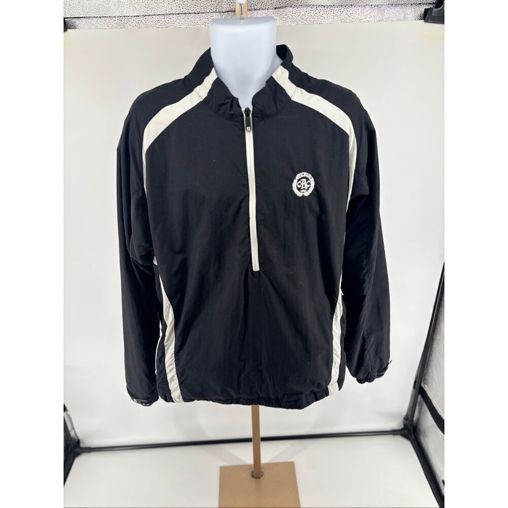 FootJoy FJ Ridge Country Club Chicago 1/4 Zip Windbreaker Jacket Men’s Large Bla